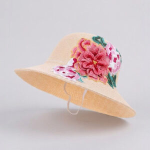 CORSICA Women Beige Embroidered Sun Hat