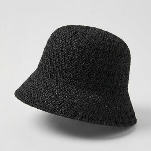 CORSICA Women Black Self Design Bucket Hat