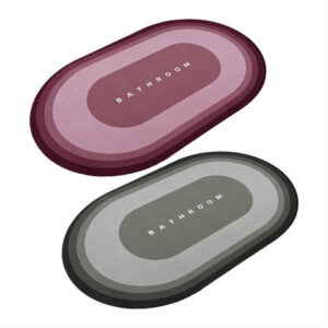 Cortina Pink & Grey 2 Pieces Printed Silicon 300 GSM Bath Rugs