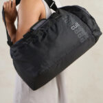 CULT Black Printed Duffel Bag With Shoe Compartment