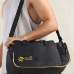 CULT Yellow 25 Litre Gym Duffle Bag Black Unisex with Multipockets