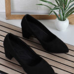 Denill Pointed Toe Block Heel Pumps
