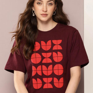 DILLINGER Womens Oversized Short Sleeves Puff Printed T-shirts