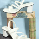 DressBerry White Open Toe Block Heels