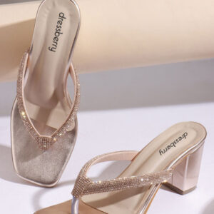 DressBerry Women Embellished Block Heel Sandals with Western - Embellished