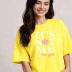 DressBerry Women Typography Printed Round Neck Cotton Oversized T-shirt