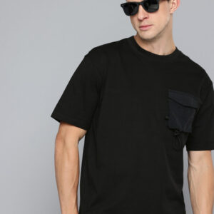 Flying Machine Drop-Shoulder Sleeves Pure Cotton Relaxed Fit T-shirt