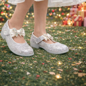 Footpedia Girls Embellished Party Bows Flats