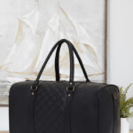 FUR JADEN Textured Medium Vegan Leather Casual Duffel Bag