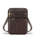 Goatter Unisex Textured Crossbody Zip Detail Leather Sling Bag