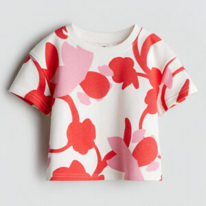 Googo Gaaga Girls Floral Printed Cotton Round Neck T-shirt