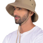 GREENLANDS Unisex Beige Solid Bucket Hat