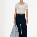 H&M Cropped Scoop-Neck T-Shirt