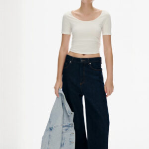 H&M Cropped Scoop-Neck T-Shirt