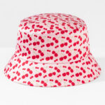 Hair Drama Co. Women Cherry Print Silk Satin Beach Floppy Bucket Hat