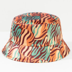 Hair Drama Co. Women Zebra Abstract Pattern Print Silk Satin Beach Floppy Bucket Hat