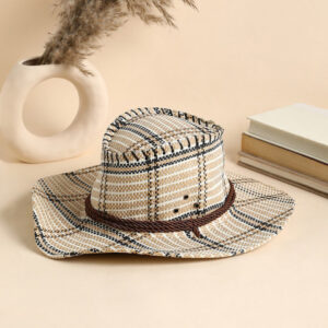 HAUTE SAUCE Women Beige Checked Fedora Hat