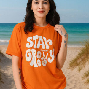 HERE&NOW Women Bio Finish Typography Printed Round Neck Cotton T-shirt