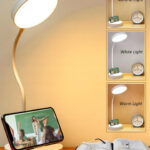 Homesake White Metal Industrial Cylindrical Shaped Table Lamp