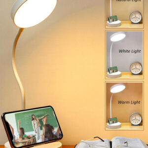 Homesake White Metal Industrial Cylindrical Shaped Table Lamp
