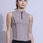 HRX by Hrithik Roshan Mandarin Collar Sleeveless Slim Fit T-shirt