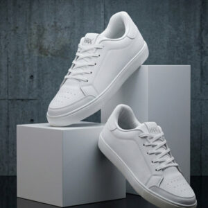HRX by Hrithik Roshan Men White Perforations Comfort Insole Basics Sneakers