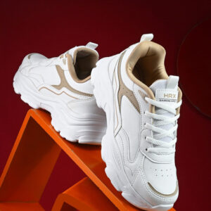 HRX by Hrithik Roshan Women White and Brown Color blocked Casual Shoes