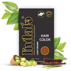 INDALO Ammonia-Free Vibrant Hair Color with Natural Ingredients 100g - Light Brown