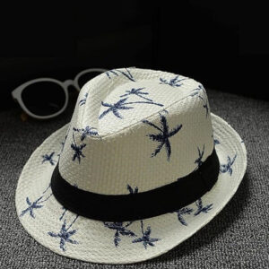 Infispace Women White Self Design Fedora Hat