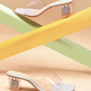 JM Looks Trasparent Block Heel Sandals
