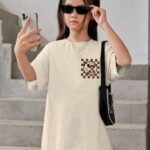 KEESOR Girls Printed Drop-Shoulder Sleeves T-shirt