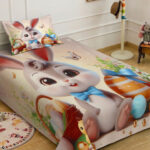 KLOTTHE Grey Cartoon Characters Polycotton Regular 300 TC Single Fine Bedsheets