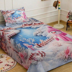 KLOTTHE White Cartoon Characters Polycotton Regular 300 TC Single Fine Bedsheets