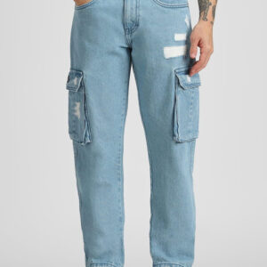 Klub Fox Men Faded Straight Fit Cargos Jeans