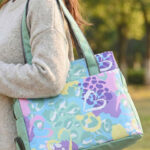 Kuber Industries Floral Printed Structured Shoulder Bag with Cut Work