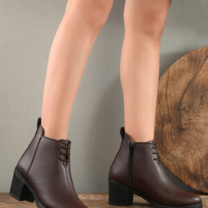 Layasa Women Round Toe Block Heeled Boots