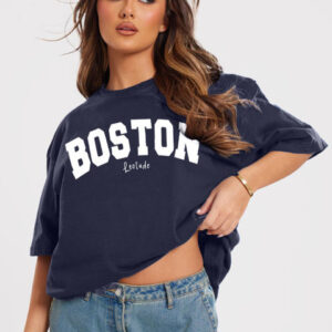 Leotude Typography Printed Drop Shoulder Sleeves Oversized T-shirt