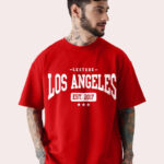 Leotude Typography Printed Round Neck Oversized T-shirt