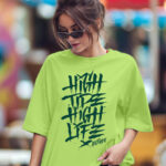 Leotude Women Typography Printed Round Neck Cotton Oversized T-shirt