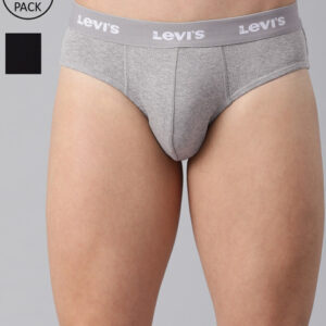 Levis Men Pack of 2 Solid Pure Cotton Ultrasoft Waistband Brief with Smartskin Technology
