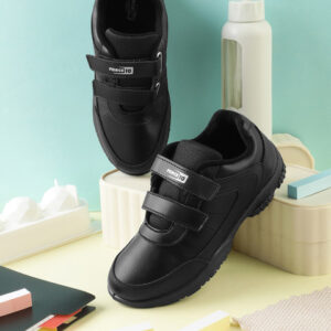 Liberty Force 10 kids Black Velcro School Shoes