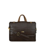 LOREM Adult Brown Textured Laptop Bag