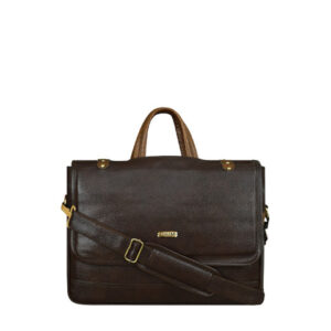 LOREM Adult Brown Textured Laptop Bag