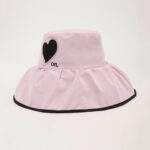 LULU & SKY Women Pink Heart Embroidered Bucket Hat