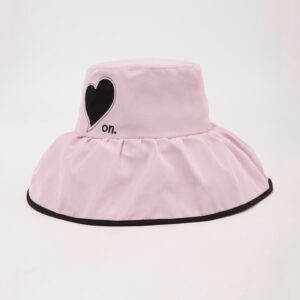 LULU & SKY Women Pink Heart Embroidered Bucket Hat