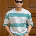 Maniac Men Striped Round Neck T-shirt