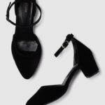 Marc Loire Pointed Toe Block Heels With Ankle Loop