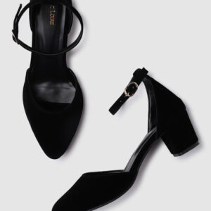 Marc Loire Pointed Toe Block Heels With Ankle Loop