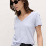 Marks & Spencer Women Pure Cotton V-Neck T-Shirt