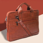 Martucci Unisex Sleek Expandable Tan Two Handles Laptop Bag